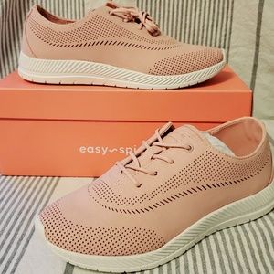 EASY SPIRIT Casual Sneakers Womens NIB Blush Faux Suede